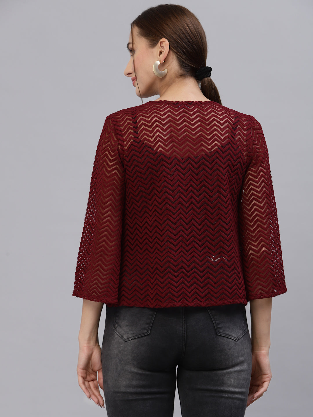 Style Quotient Women Maroon Shrug-Shrug-StyleQuotient