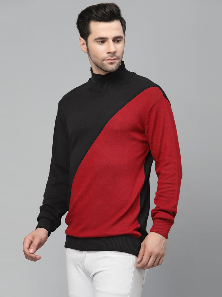 Style Quotient Men Black Colourblocked Sweatshirt-Men's Sweatshirts-StyleQuotient