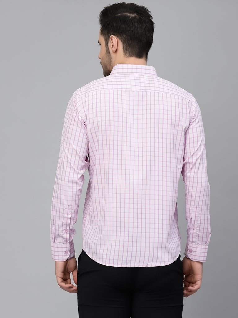 Style Quotient Men Pink Tattersall Checked Polycotton Regular Fit Formal Shirt-Mens Shirt-StyleQuotient