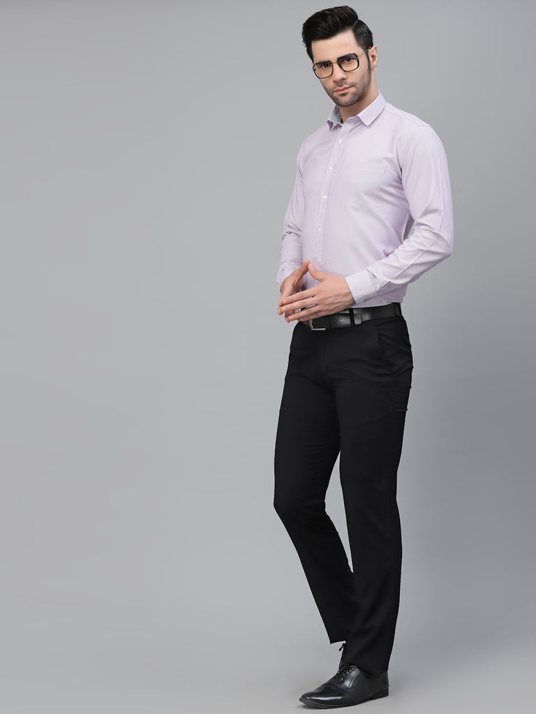 Style Quotient Men Lilac Pencil Striped Polycotton Regular Fit Formal Shirt-Mens Shirt-StyleQuotient