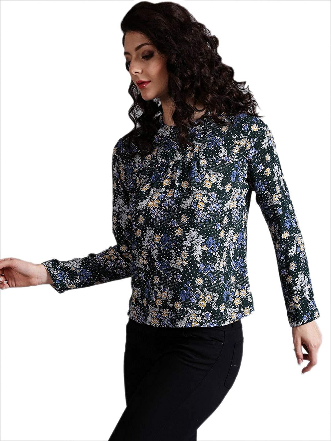 Style Quotient Women Multi Round Neck Floral Fashion Tops-Tops-StyleQuotient