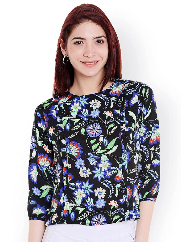 Style Quotient Womens Floral Print Tops-Tops-StyleQuotient