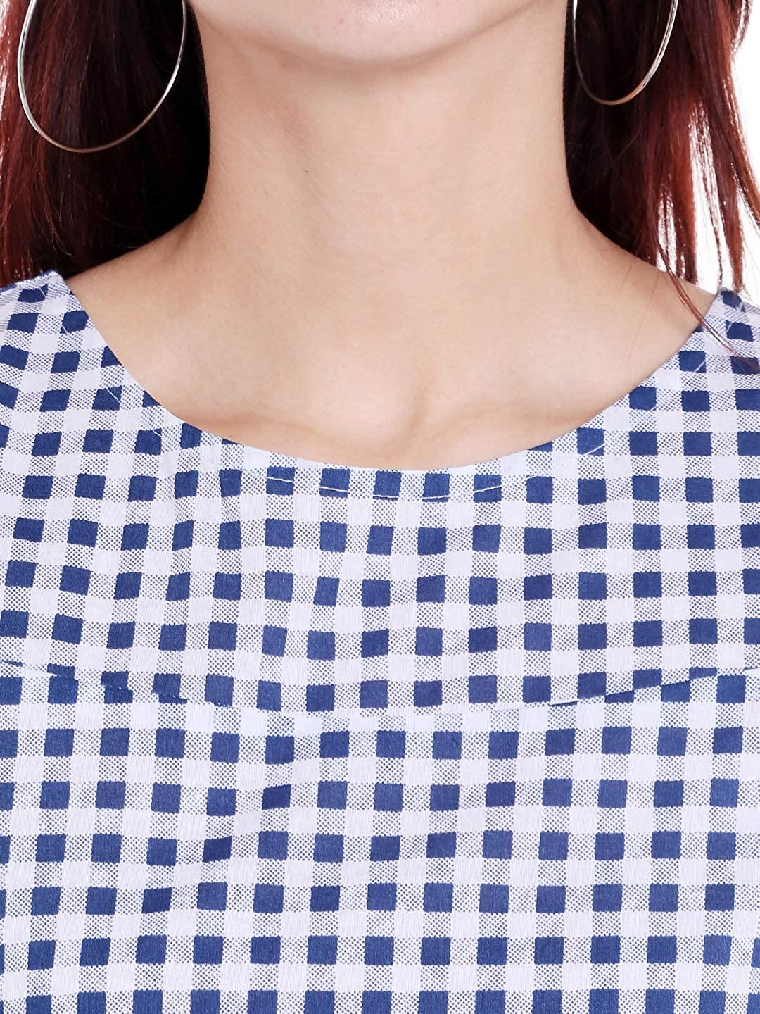 Style Quotient Womens Checked Tops-Tops-StyleQuotient