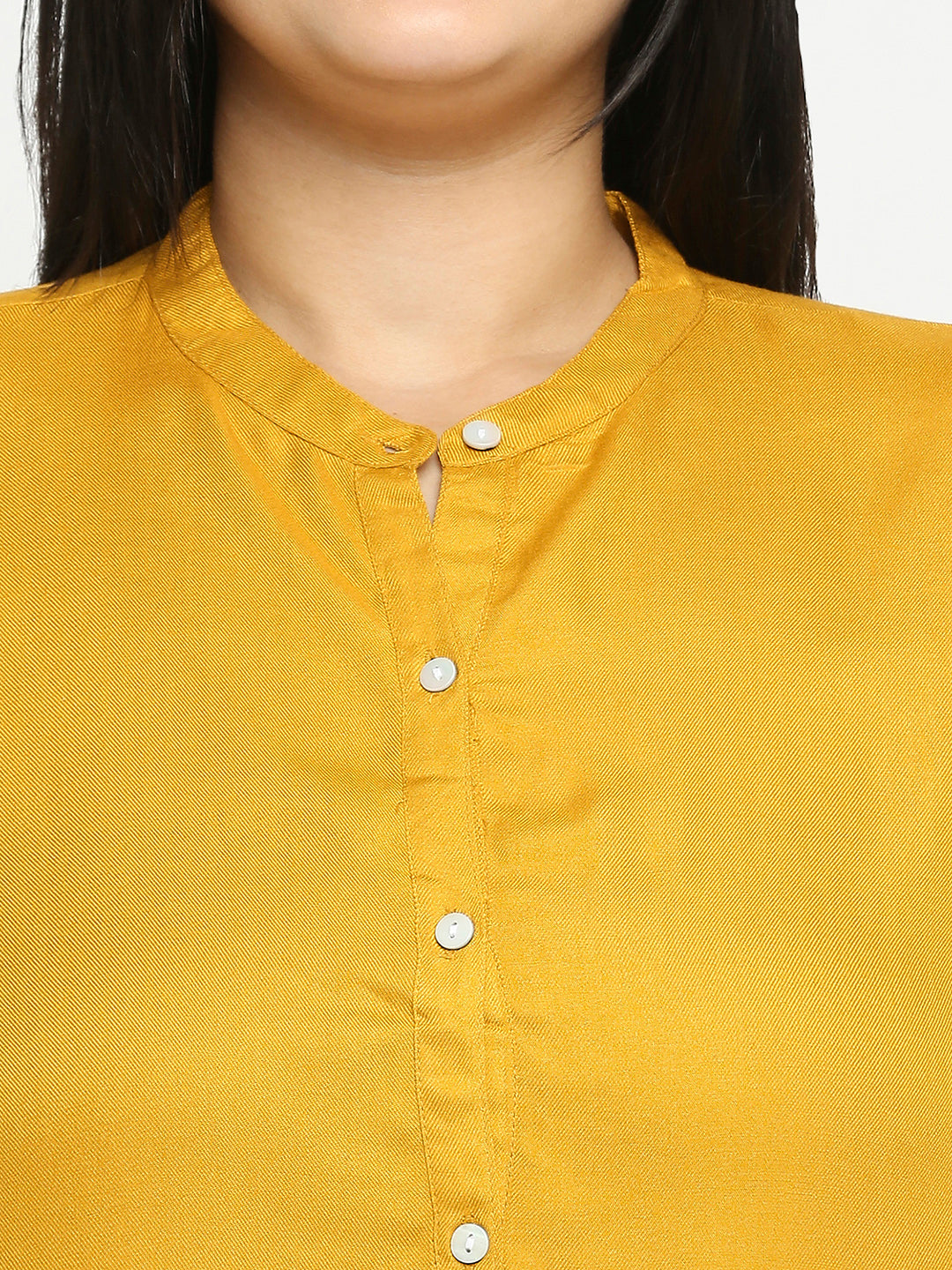 Style Quotient Plus Women Solid Mustard Viscose Rayon Formal Shirt-Shirts-StyleQuotient