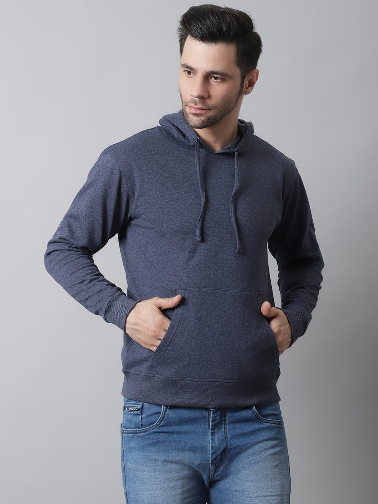 Style Quotient Men Navy Blue Hooded Sweatshirt-Men's Sweatshirts-StyleQuotient