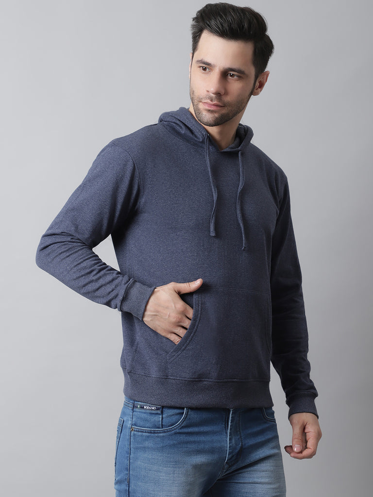 Style Quotient Men Navy Blue Hooded Sweatshirt-Men's Sweatshirts-StyleQuotient