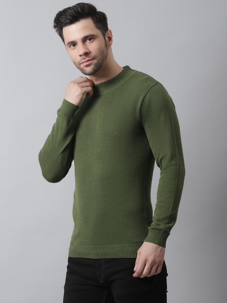 Style Quotient Men Olive Green Sweatshirt-Men's Sweatshirts-StyleQuotient