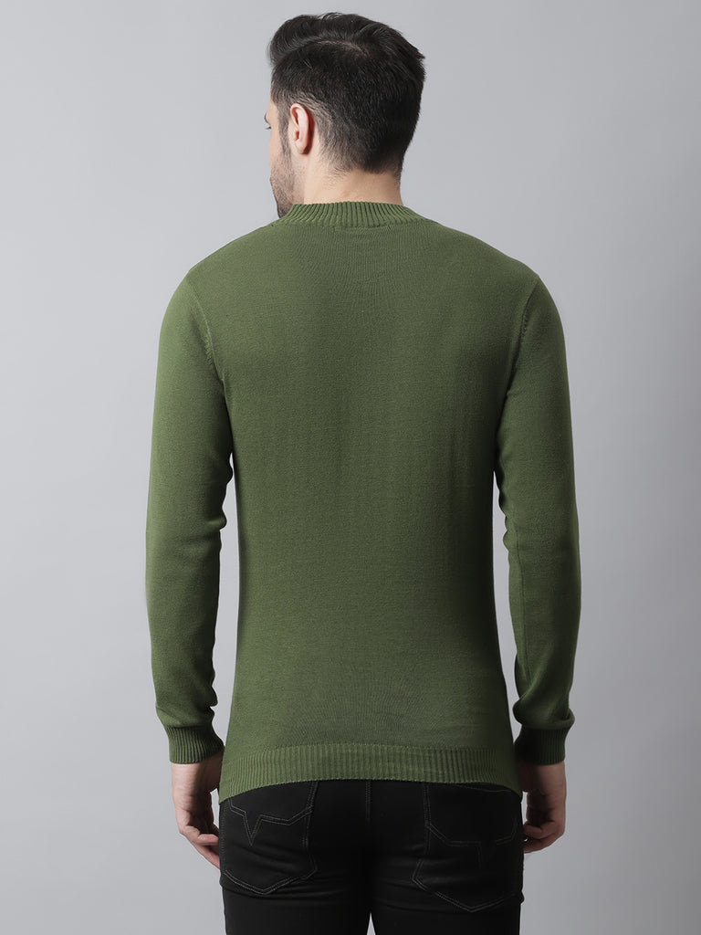 Style Quotient Men Olive Green Sweatshirt-Men's Sweatshirts-StyleQuotient