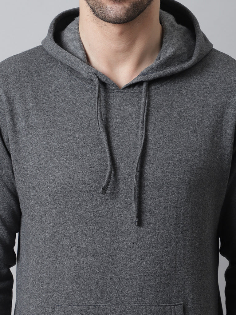 Style Quotient Men Grey Hooded Sweatshirt-Men's Sweatshirts-StyleQuotient