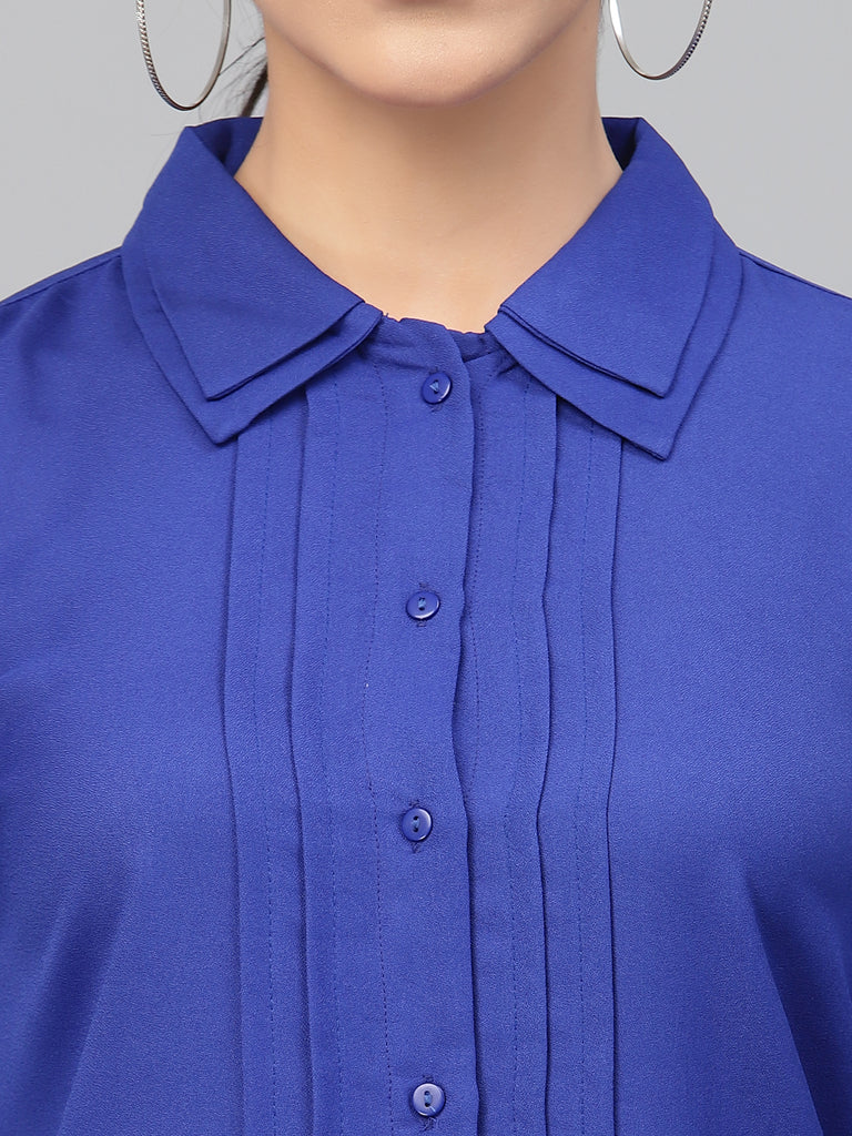 Style Quotient Women Blue Smart Formal Shirt-Shirts-StyleQuotient