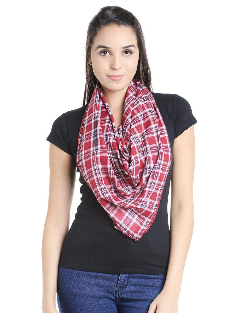 Style Quotient Womens Checked Scarves-Stoles & Scarves-StyleQuotient