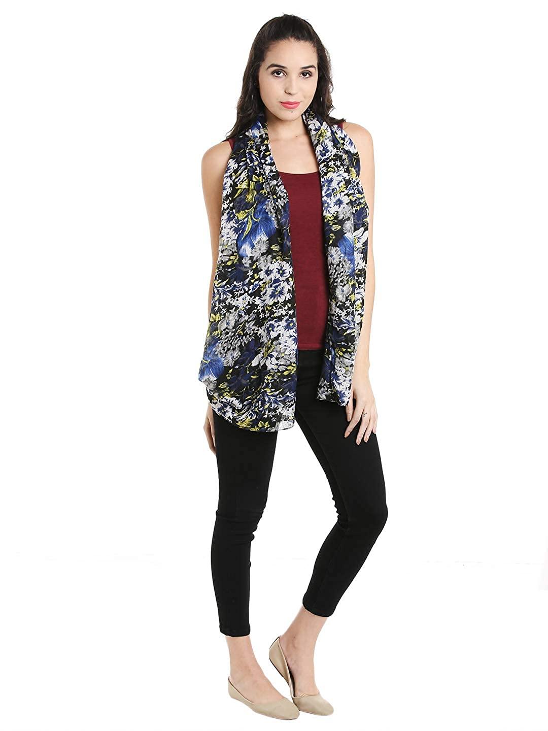 Style Quotient Womens Floral Print Stoles-Stoles & Scarves-StyleQuotient