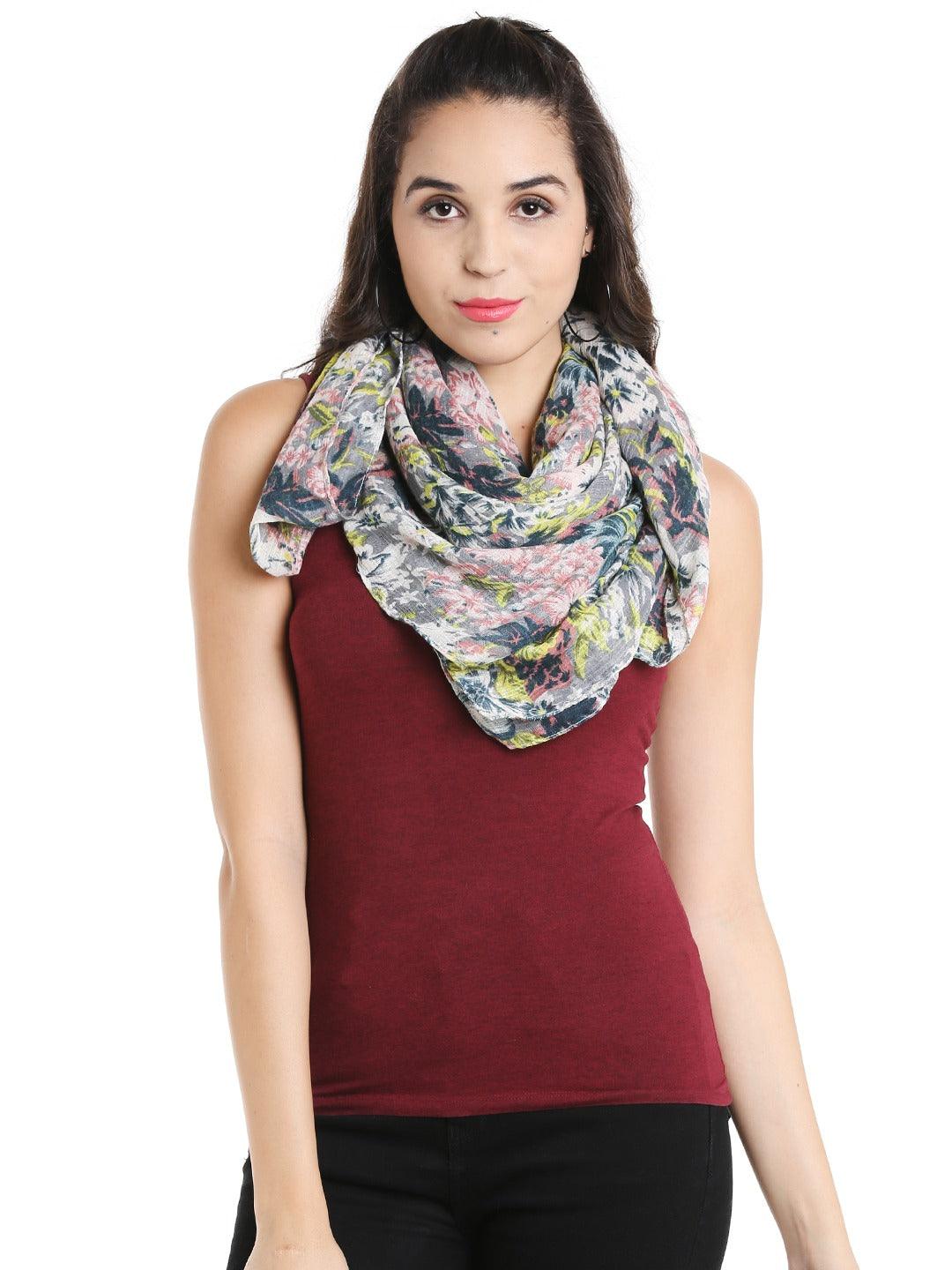 Style Quotient Womens Floral Print Stoles-Stoles & Scarves-StyleQuotient