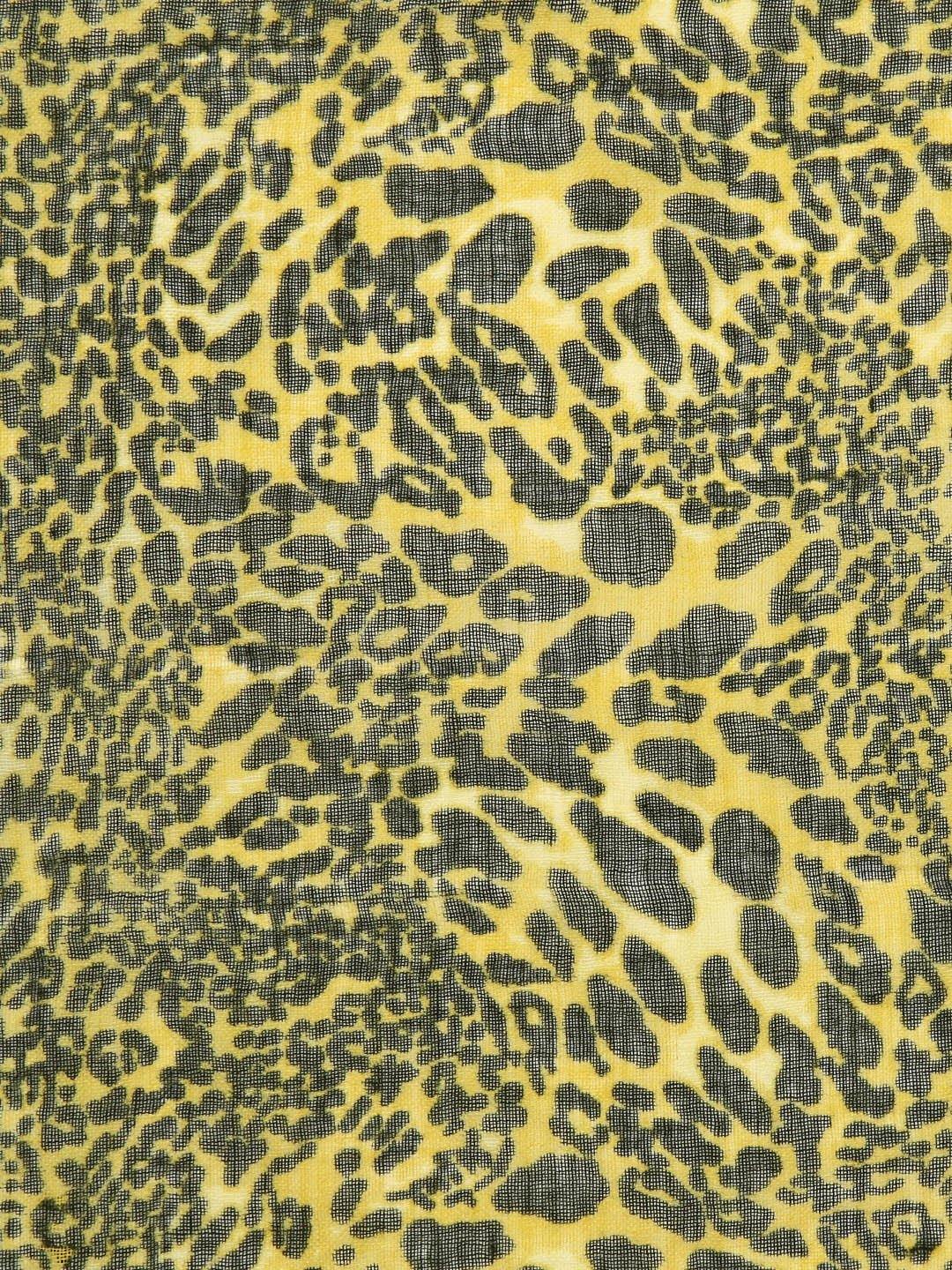 Women Yellow & Black Animal Print Shawl-Shawl-StyleQuotient