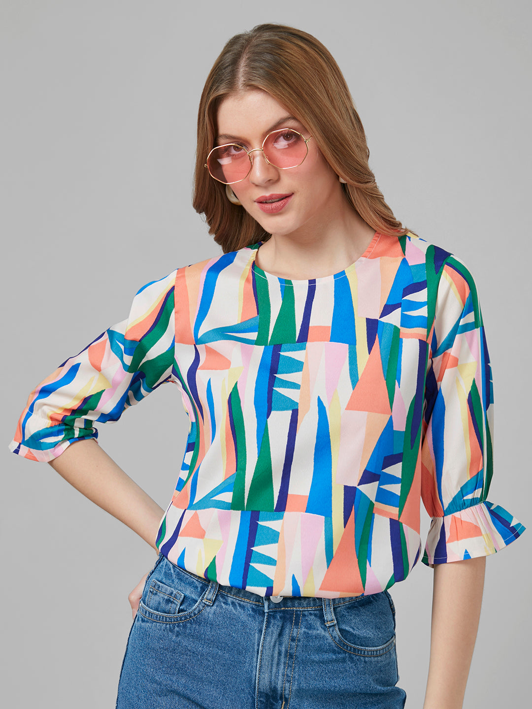 Style Quotient Women Off White Printed Tops-Tops-StyleQuotient