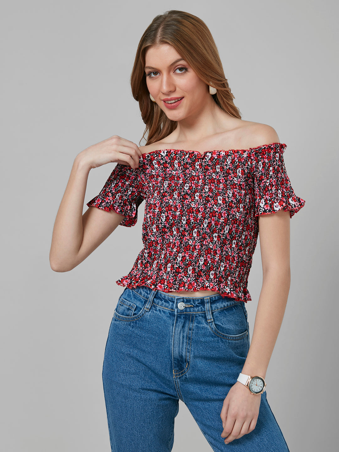 Style Quotient Women Black Printed Tops-Tops-StyleQuotient