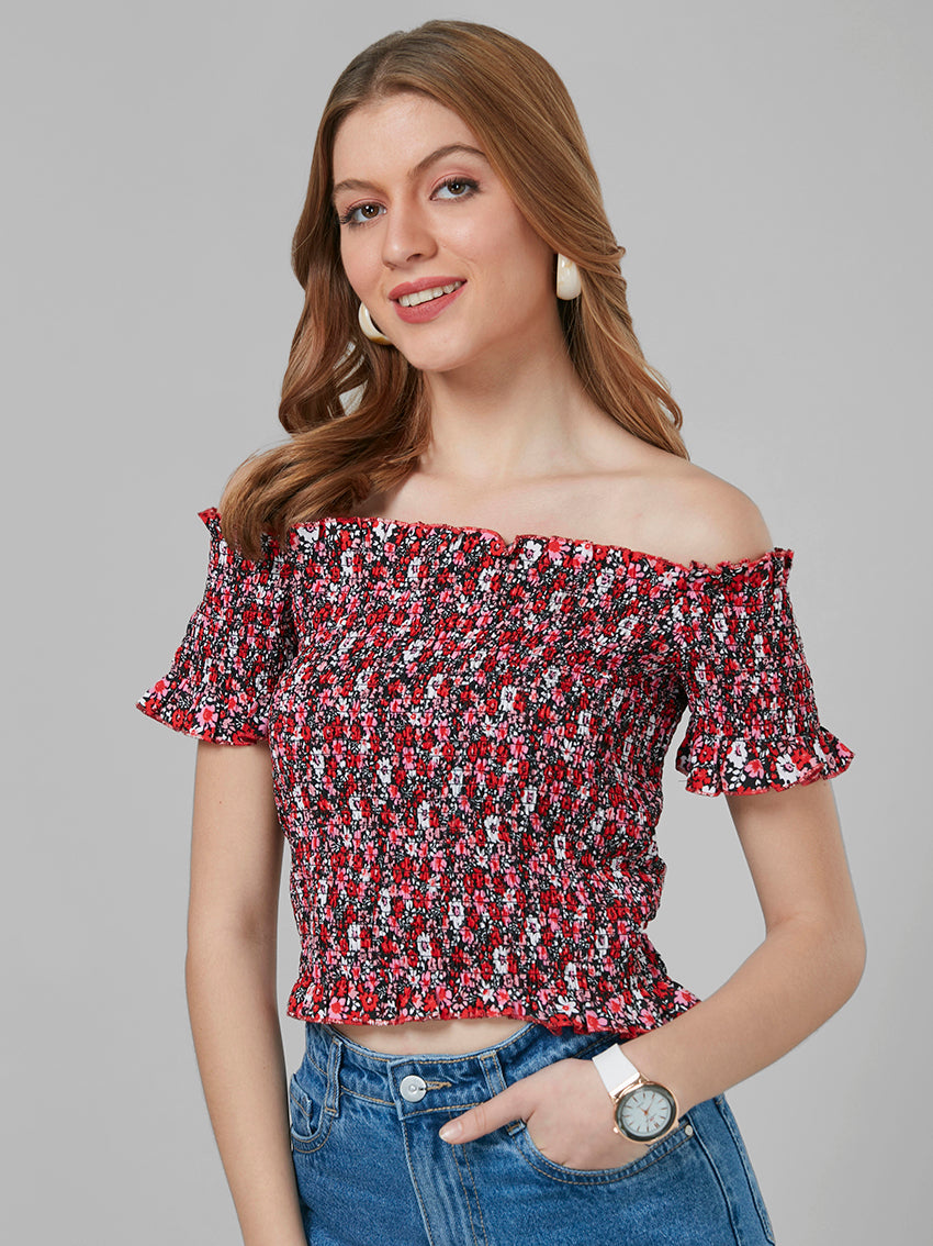 Style Quotient Women Black Printed Tops-Tops-StyleQuotient