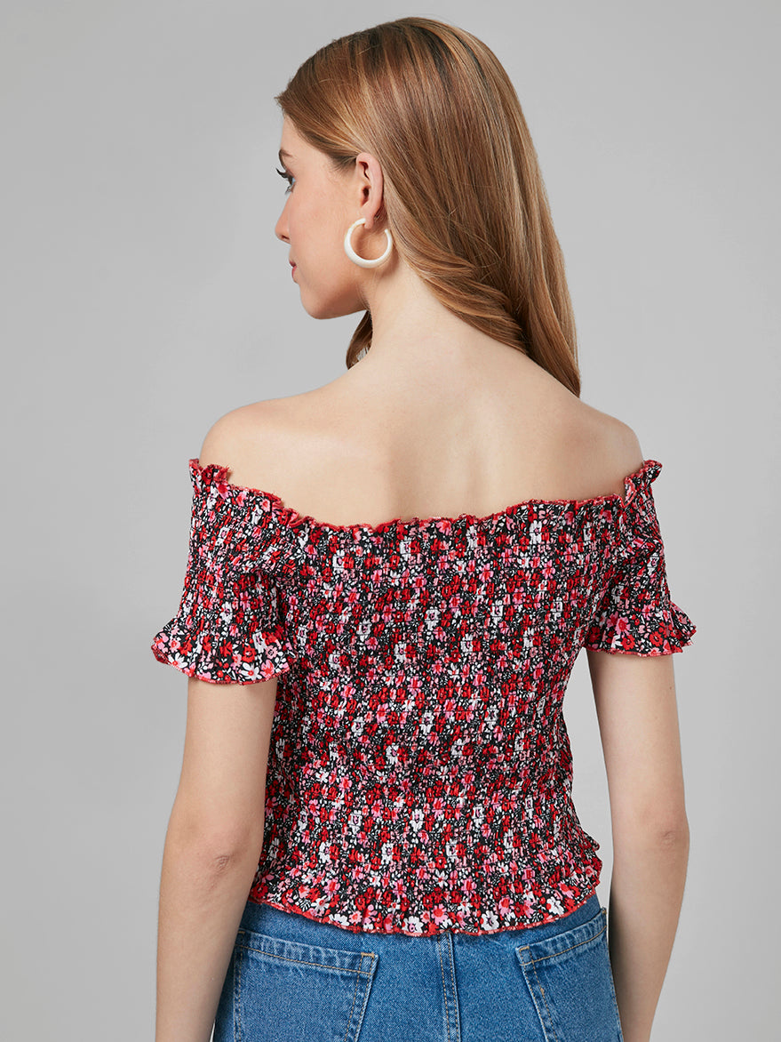 Style Quotient Women Black Printed Tops-Tops-StyleQuotient