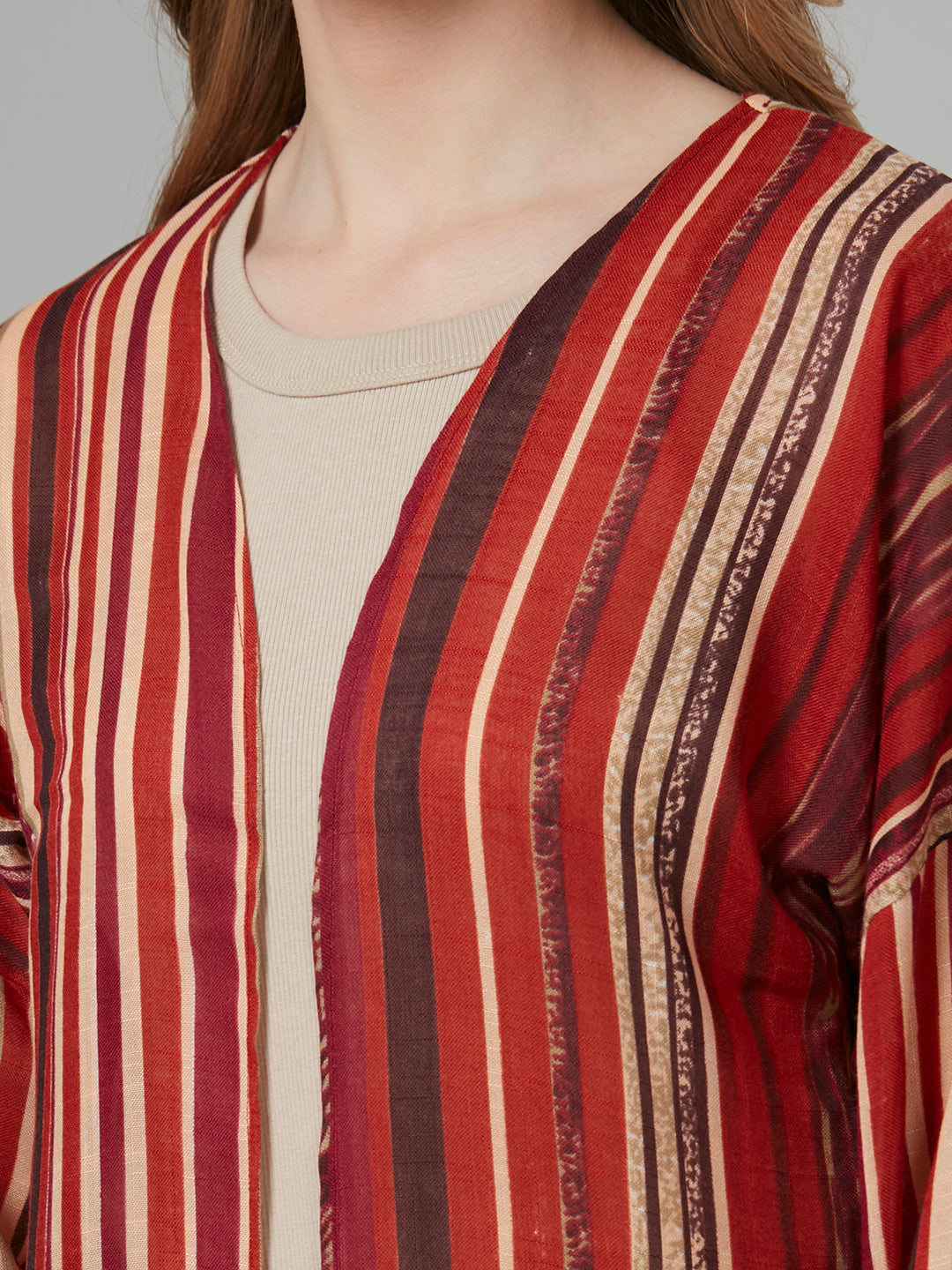 Style Quotient Women Rust Printed Shrug-Shrug-StyleQuotient