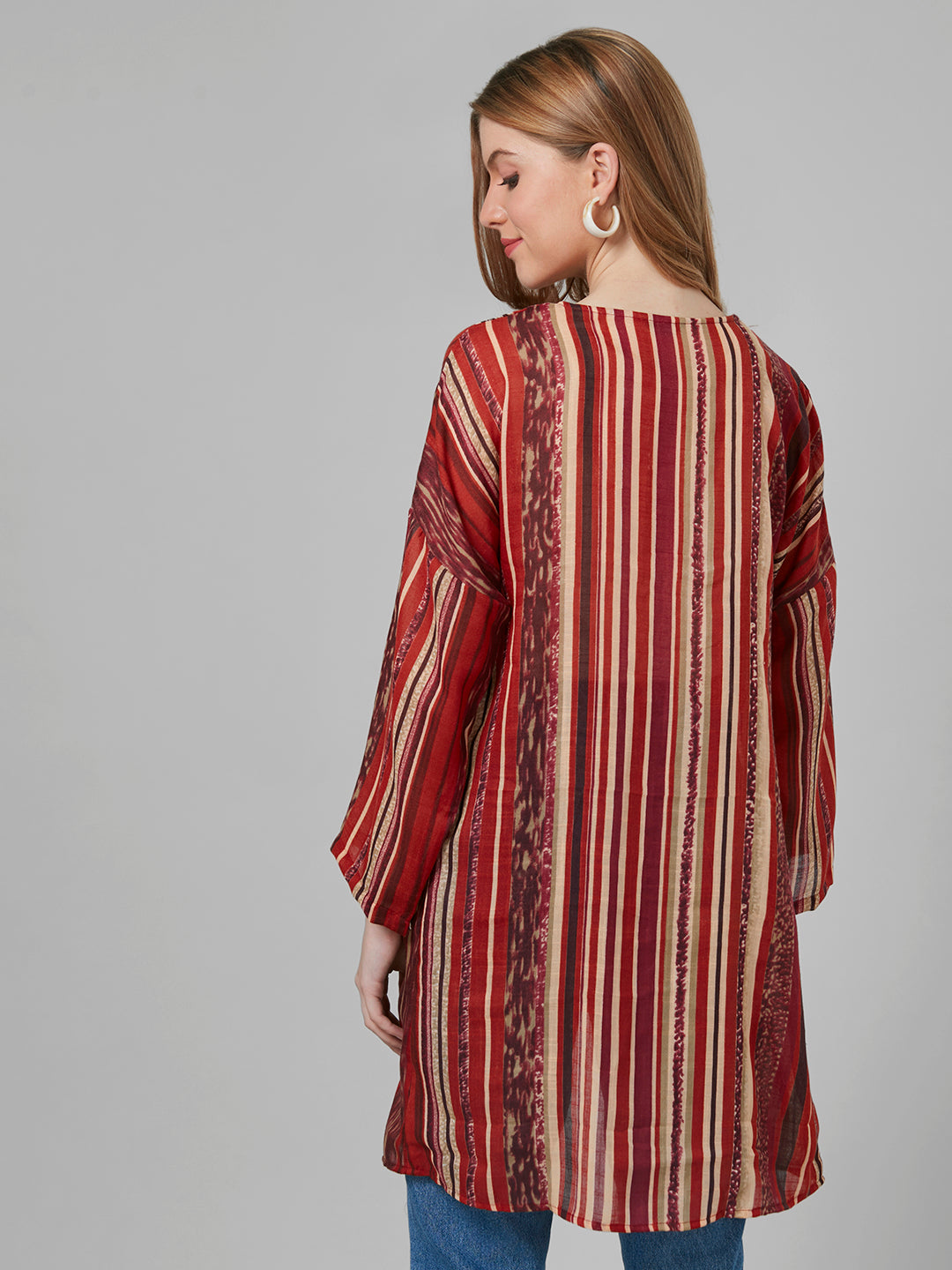 Style Quotient Women Rust Printed Shrug-Shrug-StyleQuotient