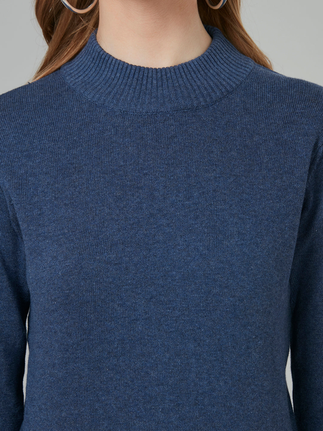 Style Quotient Women Blue Solid Sweatshirts-Sweaters-StyleQuotient