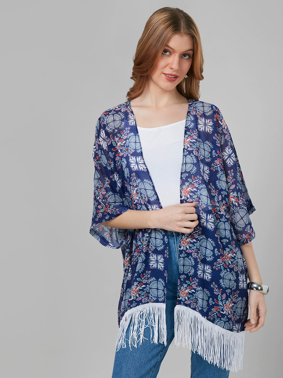 Style Quotient Women Blue Printed Shrug-Shrug-StyleQuotient