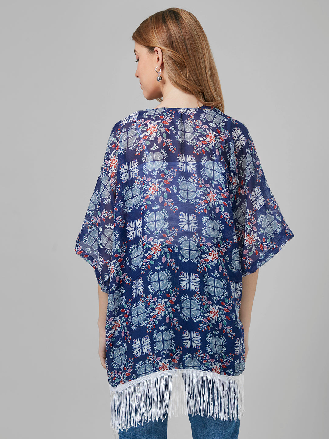 Style Quotient Women Blue Printed Shrug-Shrug-StyleQuotient