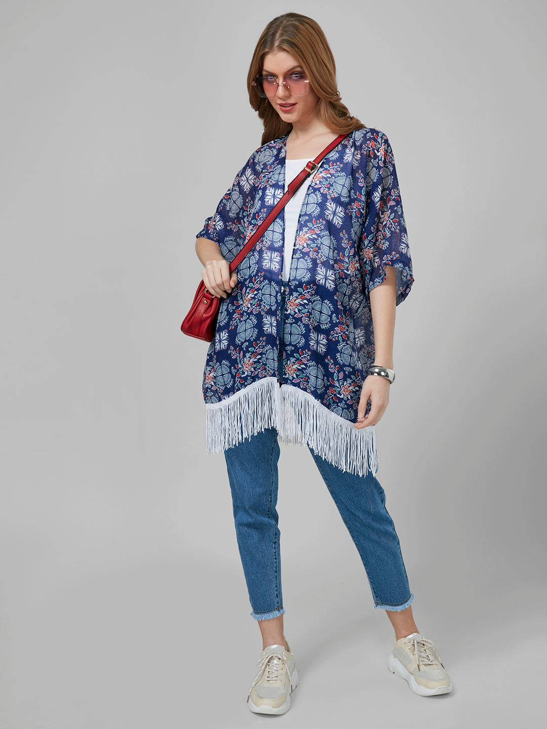 Style Quotient Women Blue Printed Shrug-Shrug-StyleQuotient