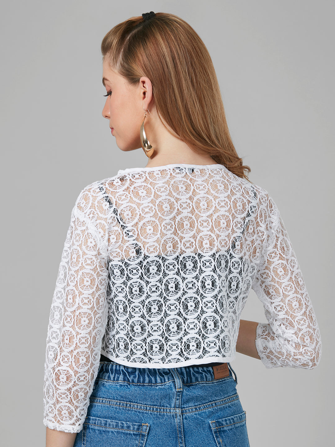 Style Quotient Women White Self Design Shrug-Shrug-StyleQuotient