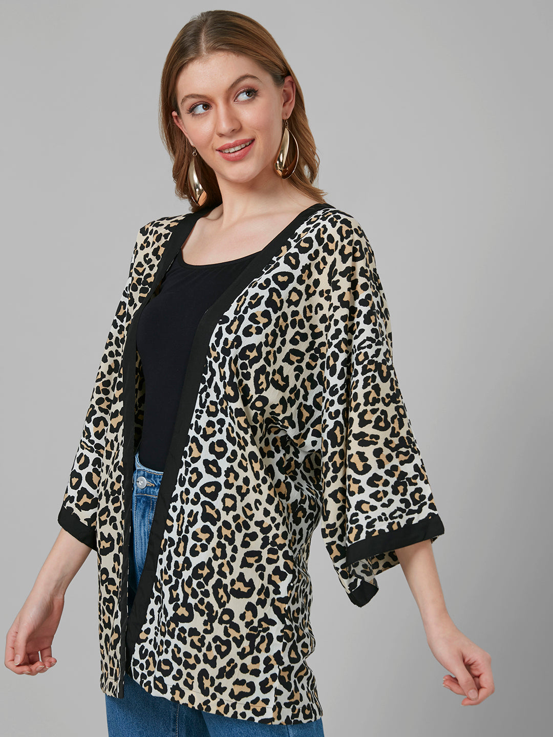 Style Quotient Women Black Printed Shrug-Shrug-StyleQuotient