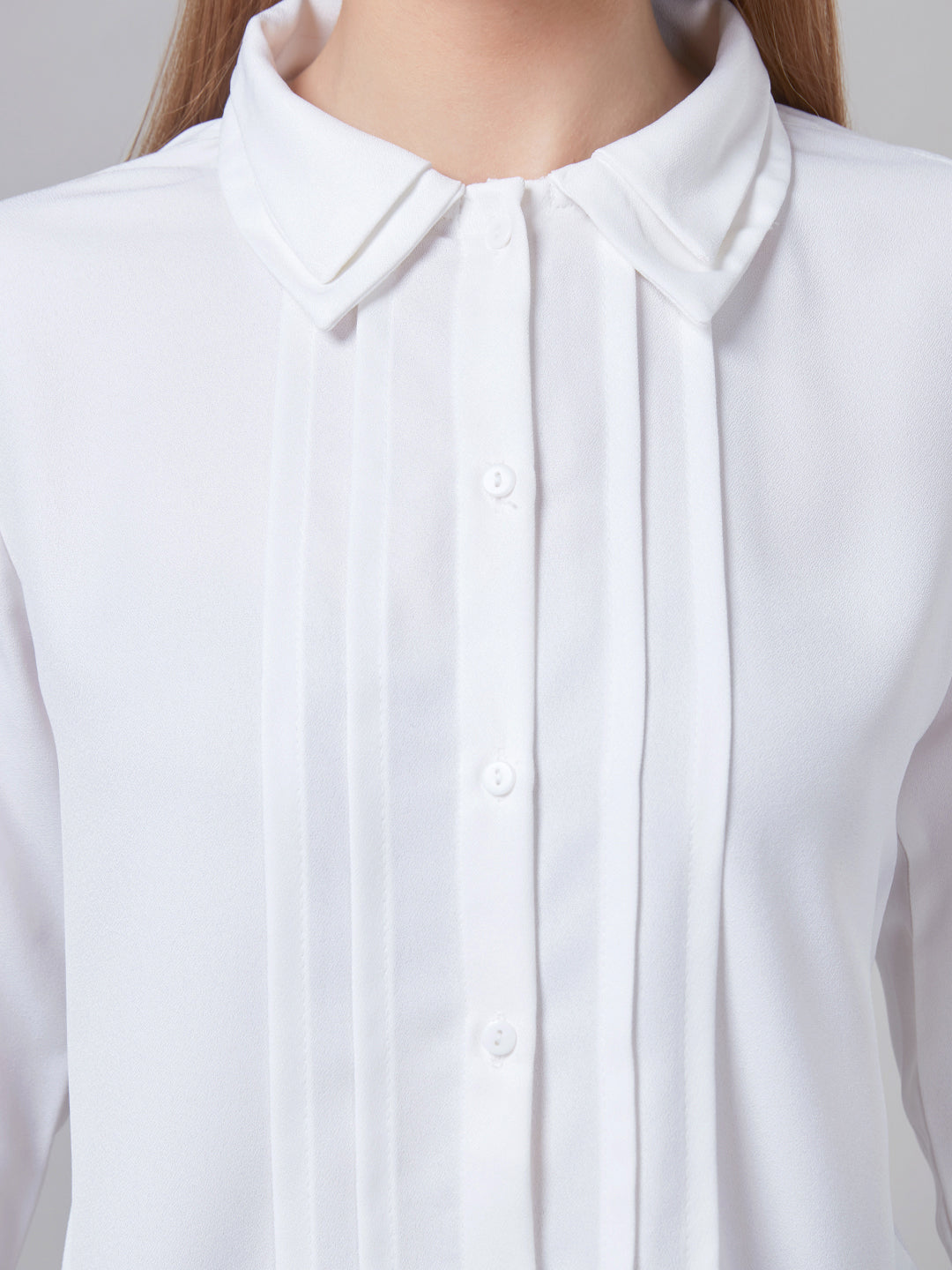 Style Quotient Women White Solid Shirts-Shirts-StyleQuotient