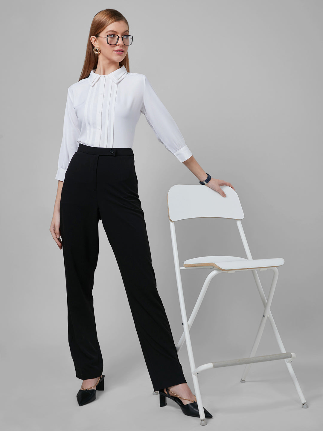 Style Quotient Women White Solid Shirts-Shirts-StyleQuotient