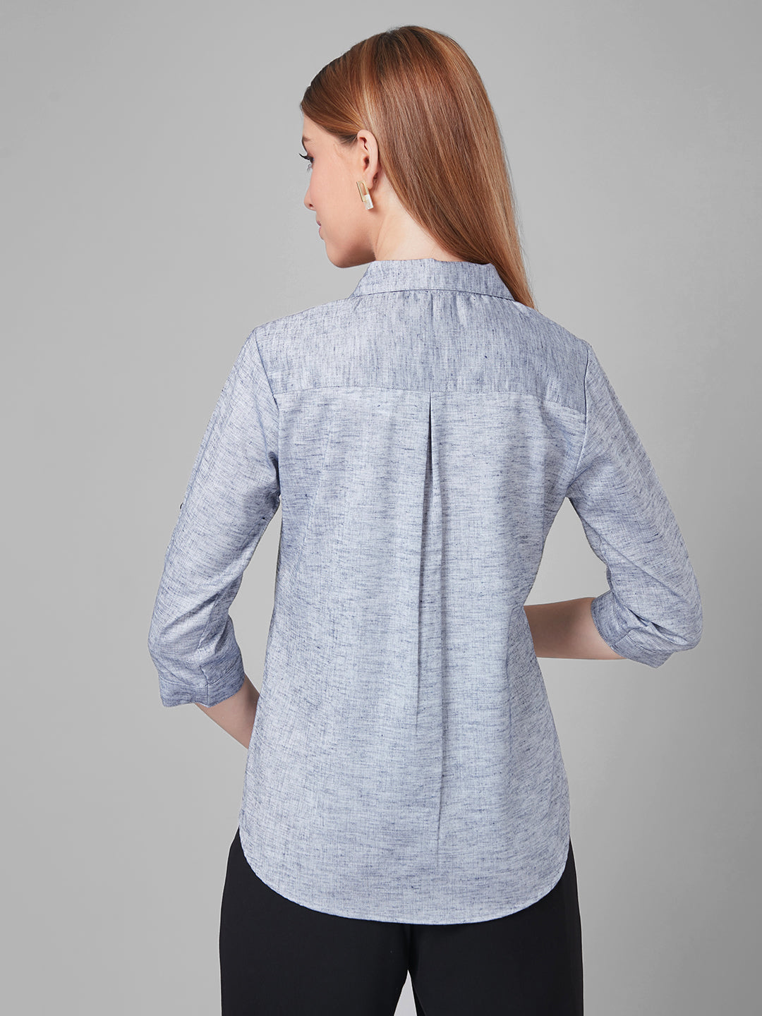 Style Quotient Women Grey Self Design Shirts-Shirts-StyleQuotient