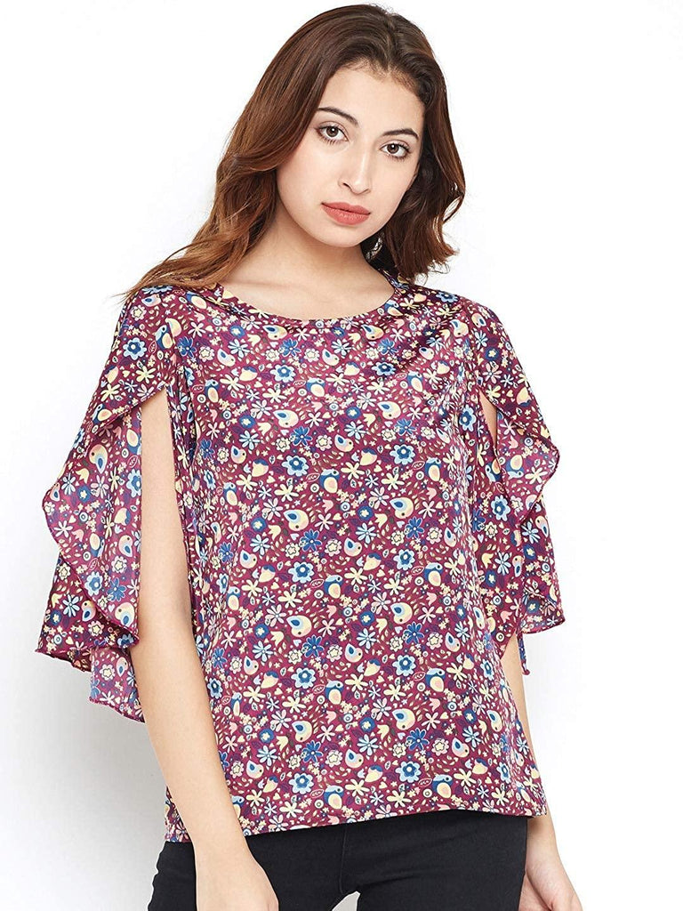 Style Quotient Womens Floral Print Regular Fit Tops-Tops-StyleQuotient