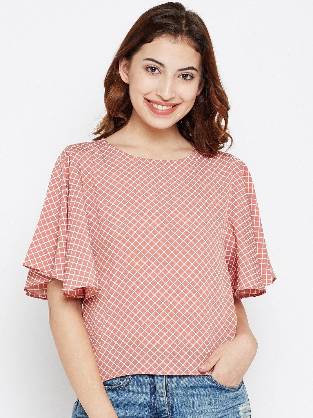 Style Quotient Womens Checked Tops-Tops-StyleQuotient