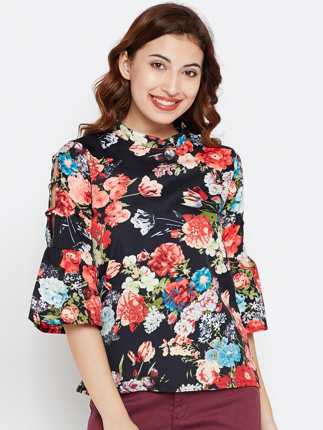 Women Multicolored Printed Top-Tops-StyleQuotient