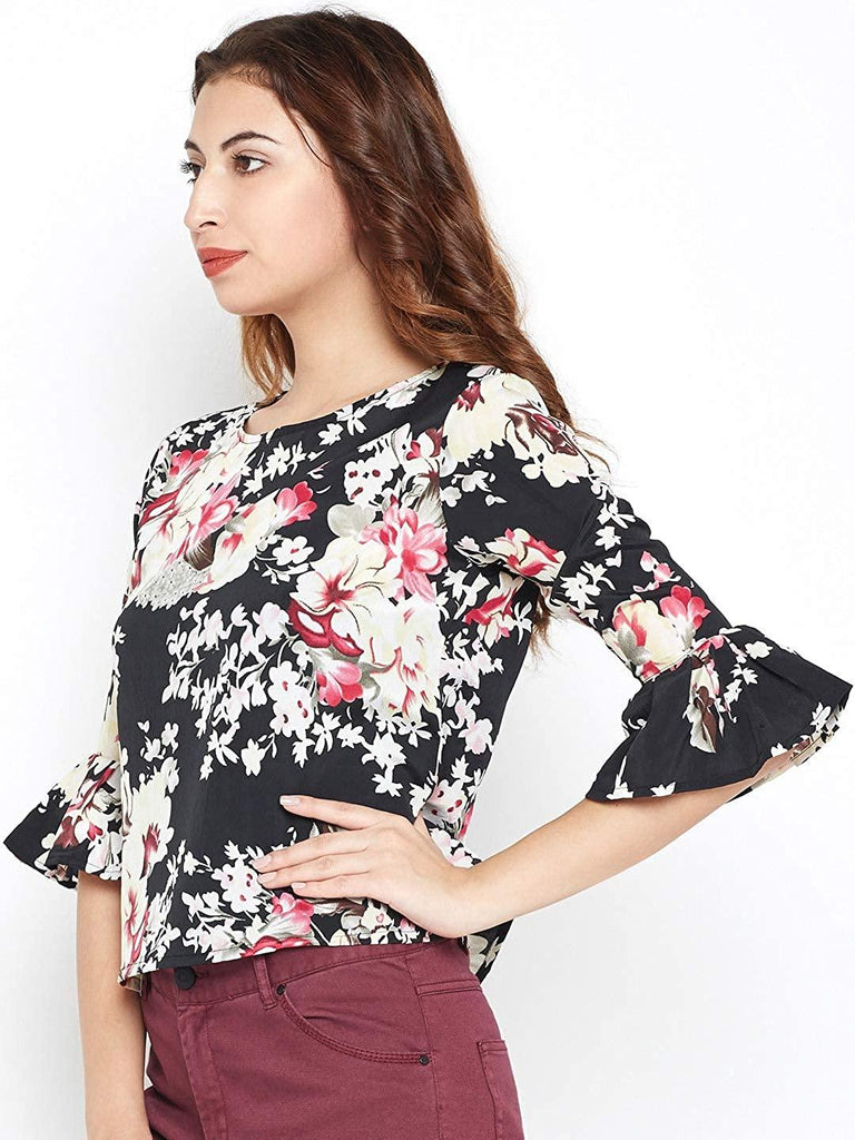 Style Quotient Womens Floral Print Regular Fit Tops-Tops-StyleQuotient