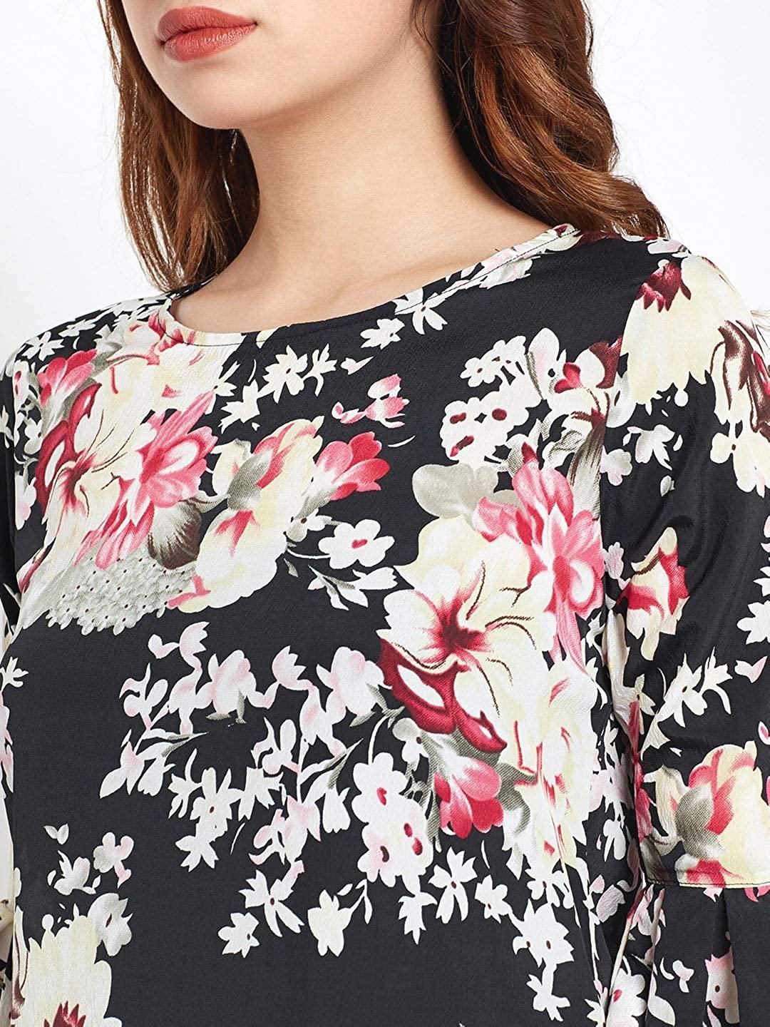 Style Quotient Womens Floral Print Regular Fit Tops-Tops-StyleQuotient