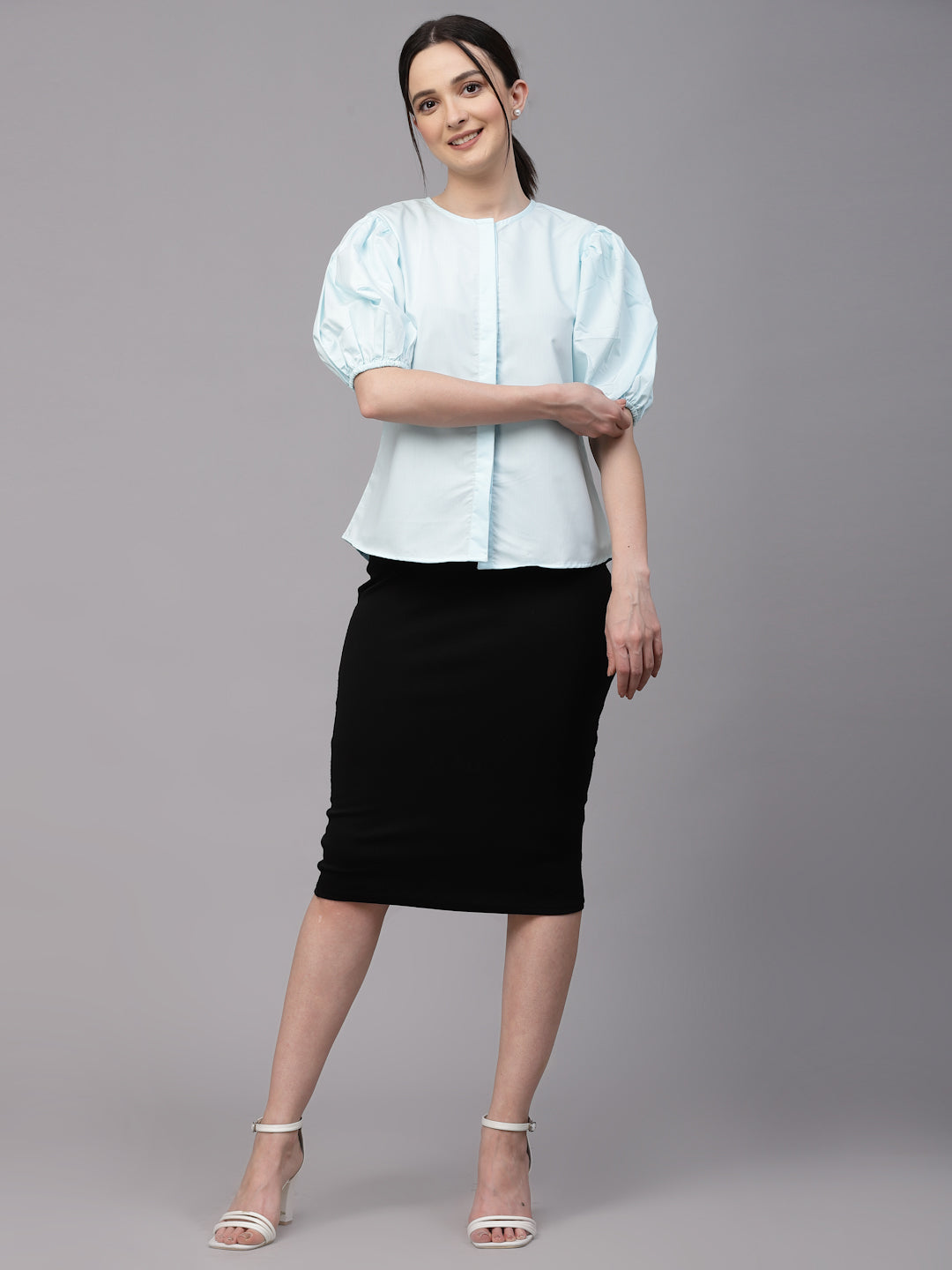 Style Quotient Women Solid White Polycotton Regular Formal Shirt-Shirts-StyleQuotient