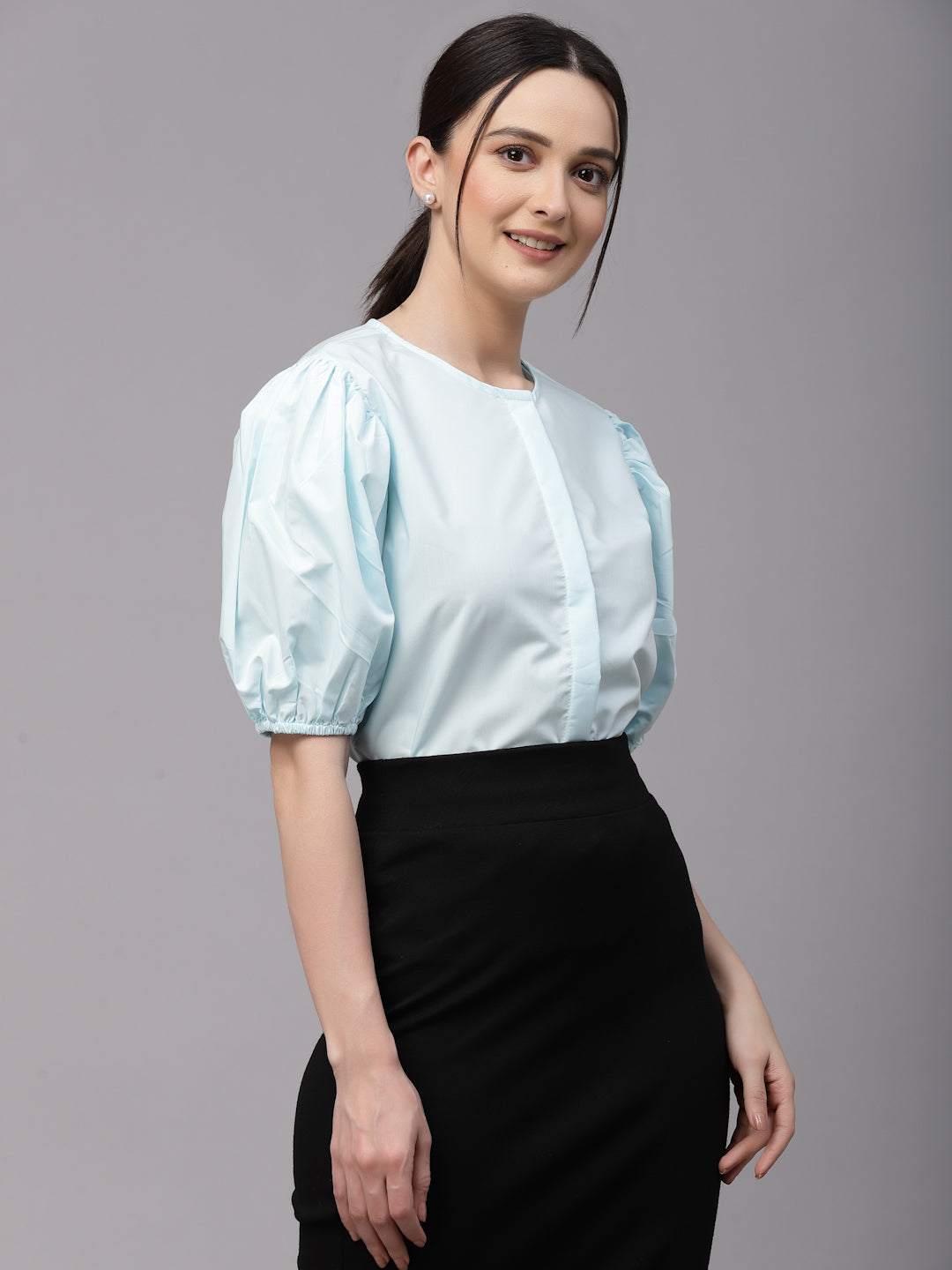 Style Quotient Women Solid White Polycotton Regular Formal Shirt-Shirts-StyleQuotient