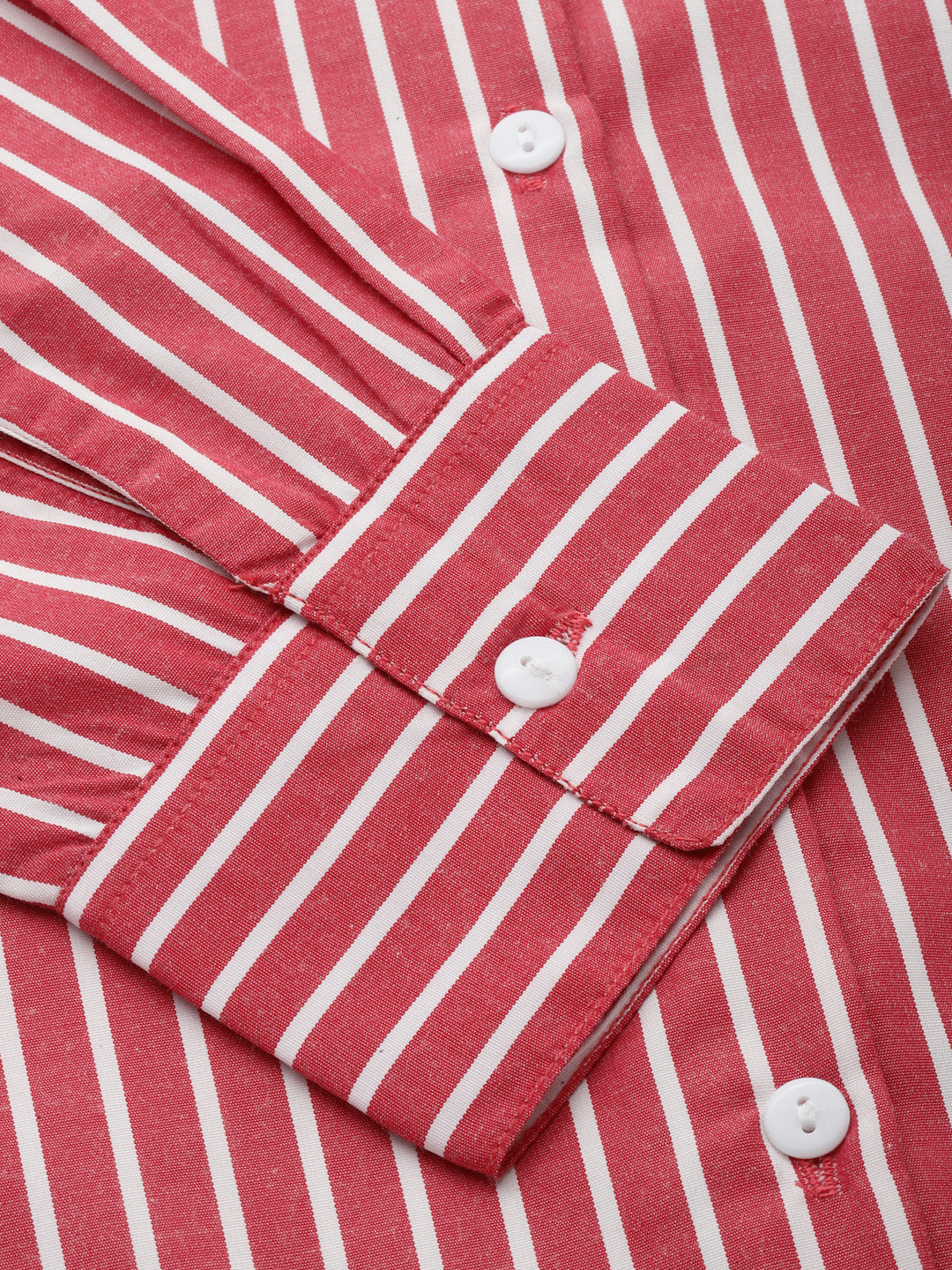 Style Quotient Women Red And White Stripe Polycotton Regular Formal Shirt-Shirts-StyleQuotient