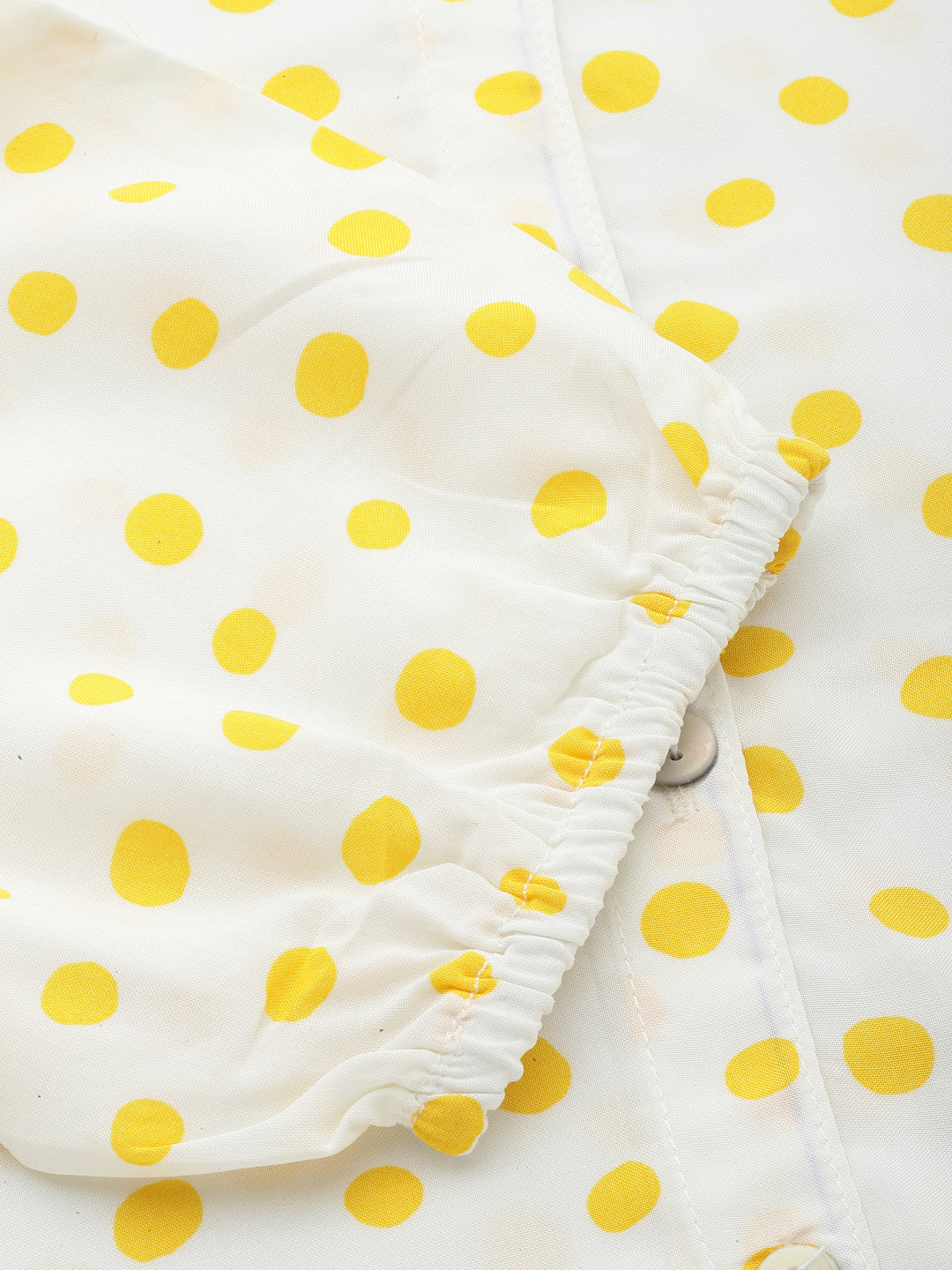 Style Quotient Women White And Yellow Polka Dot Rayon Regular Smart Casual Shirt-Shirts-StyleQuotient