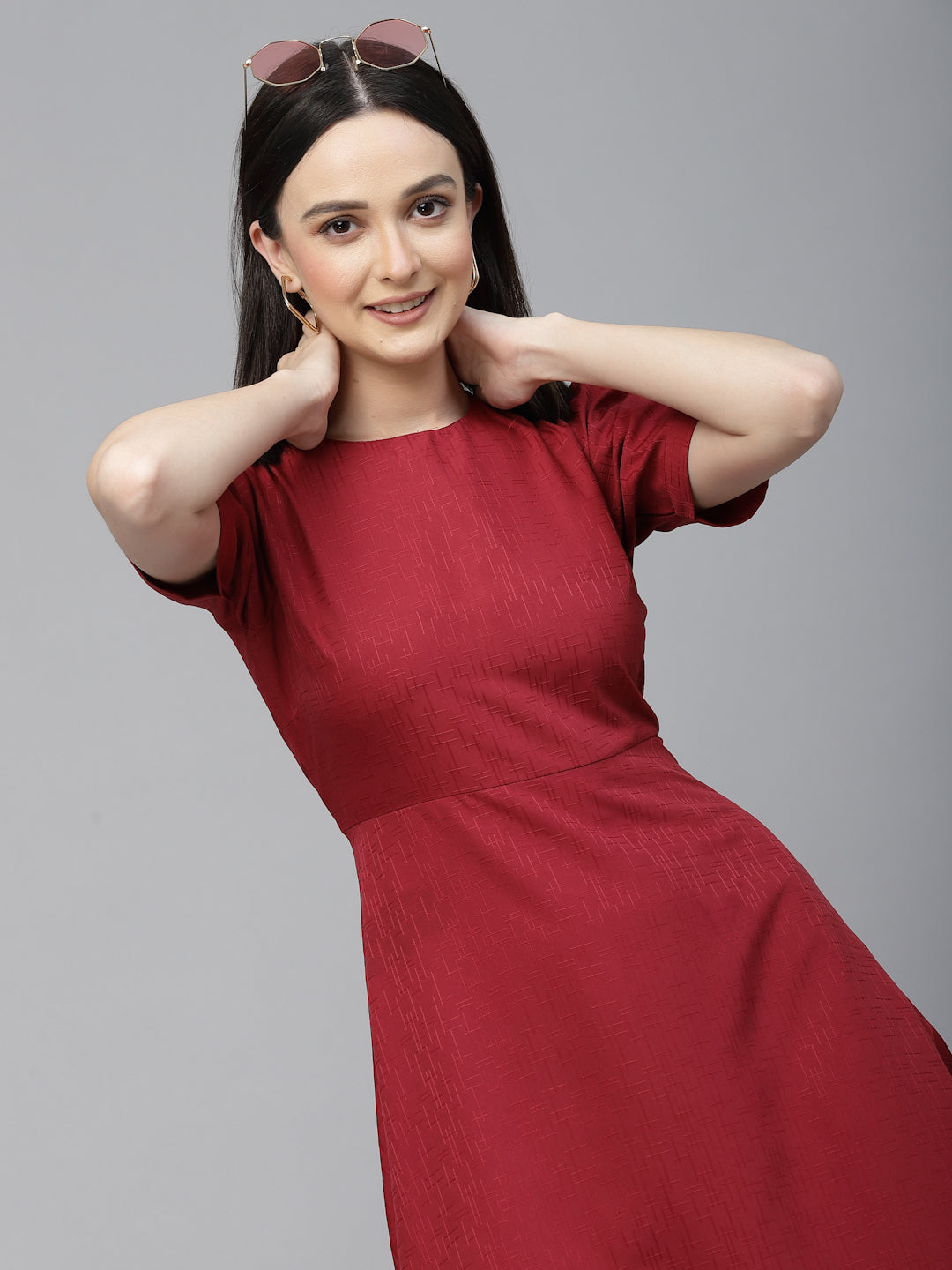 Style Quotient Women Maroon Solid Polyester Regular Smart Casual Dress – StyleQuotient Style Quotient Women Maroon Solid Polyester Regular Smart Casual Dress – StyleQuotient