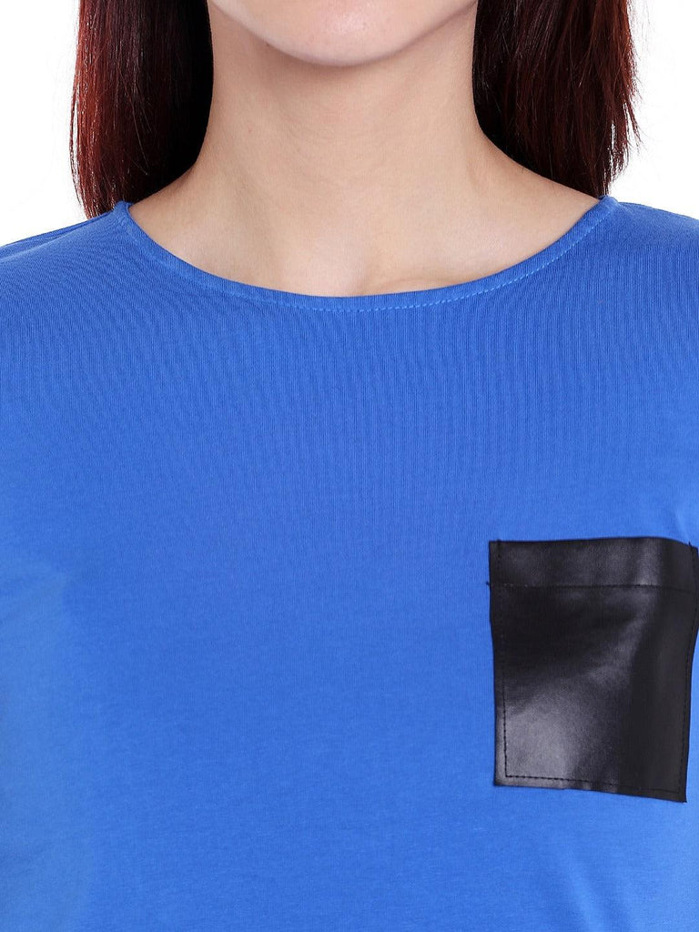 Women Blue Solid Top-Tops-StyleQuotient