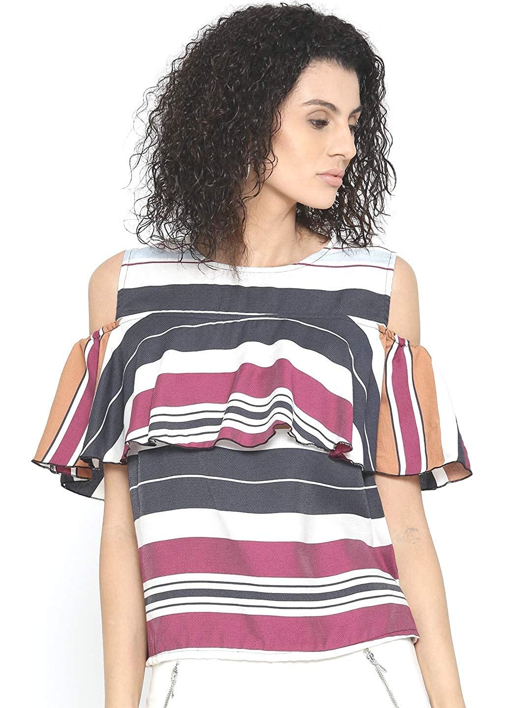 Style Quotient Womens Horizontal Stripes Tops-Tops-StyleQuotient