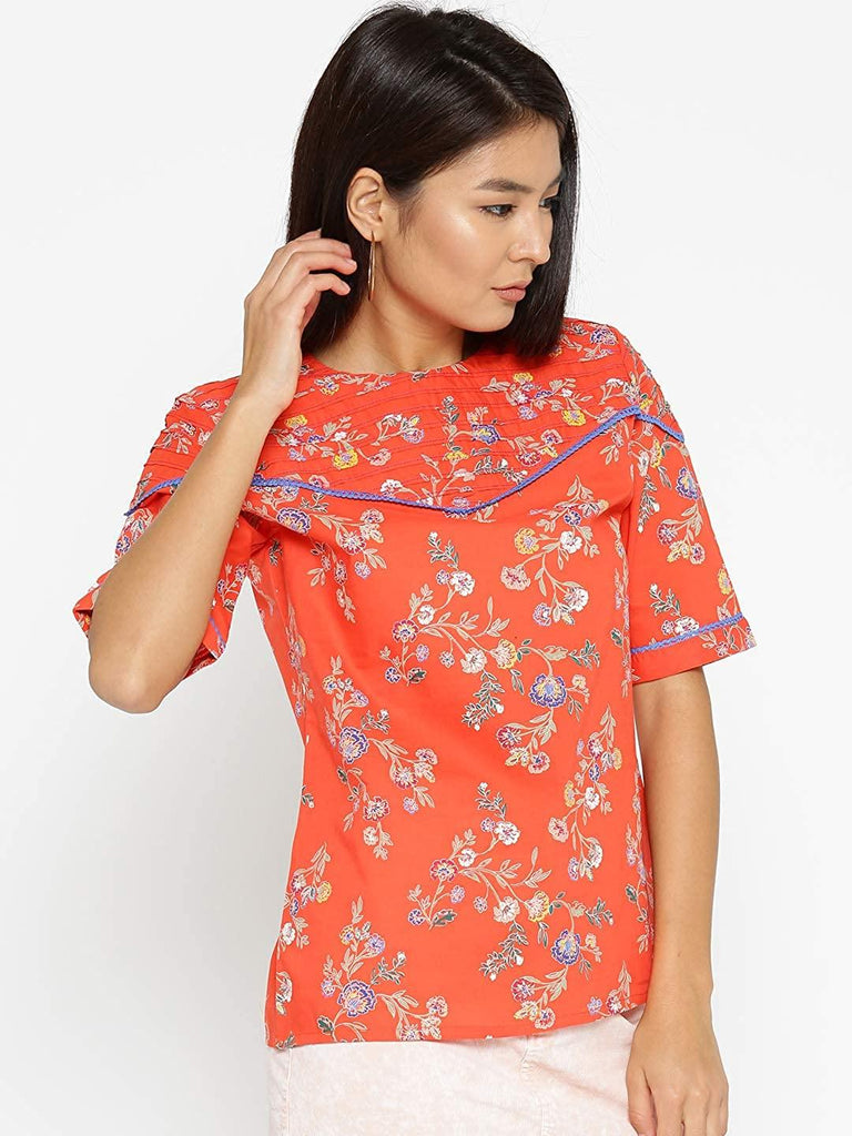 Style Quotient Womens Floral Print Tops-Tops-StyleQuotient