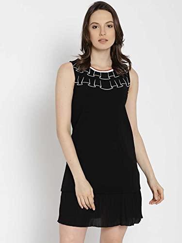 Style Quotient By Noi Women Black Solid Shift Dress-Dresses-StyleQuotient