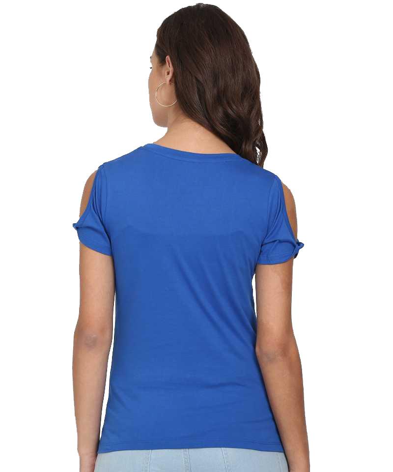 Style Quotient Women Blue RoundNeck Solid Fashion Tops-Tops-StyleQuotient