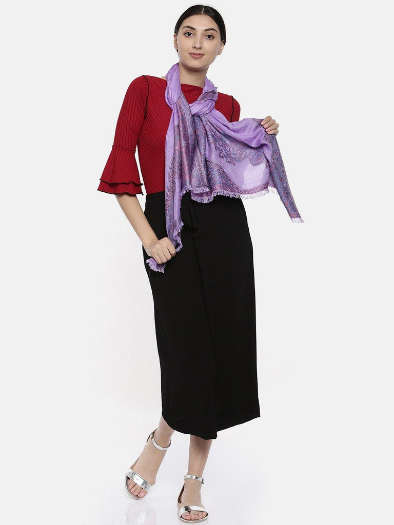 Women Purple Woven Design Shawl-Shawl-StyleQuotient