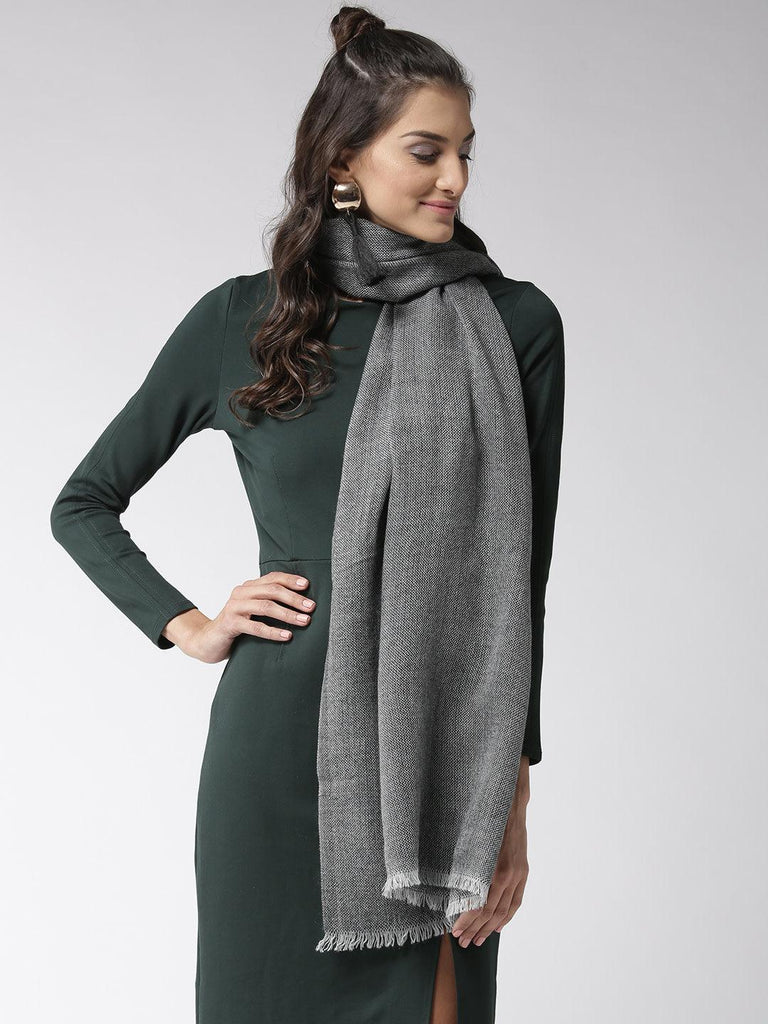 Women Grey Solid Stole-Stoles & Scarves-StyleQuotient